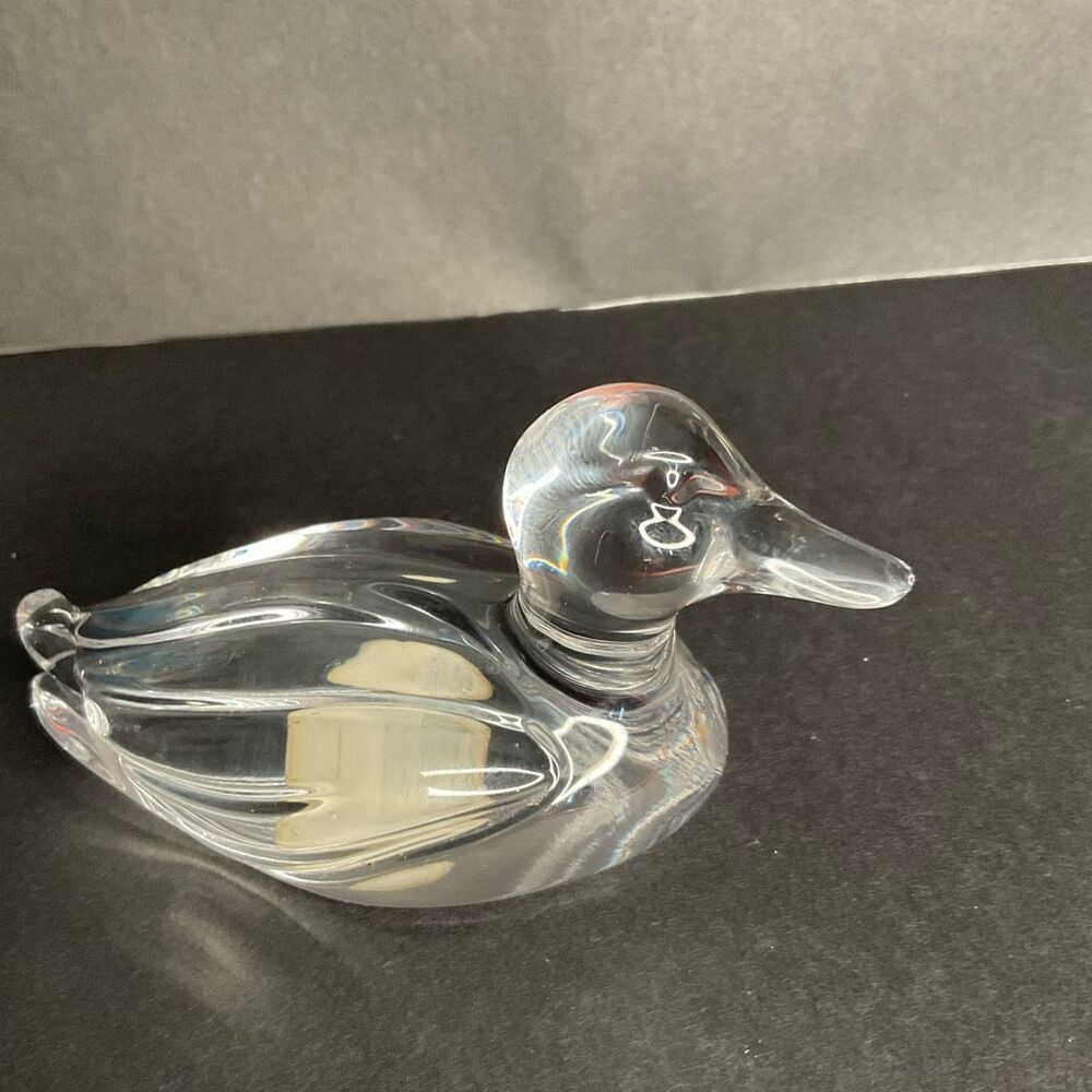 Vintage Bird Quality Art Glass- Princess House Crystal‎ Duck Figurine 4.5"x2.25"